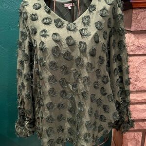 JODIFL Olive Textured Blouse